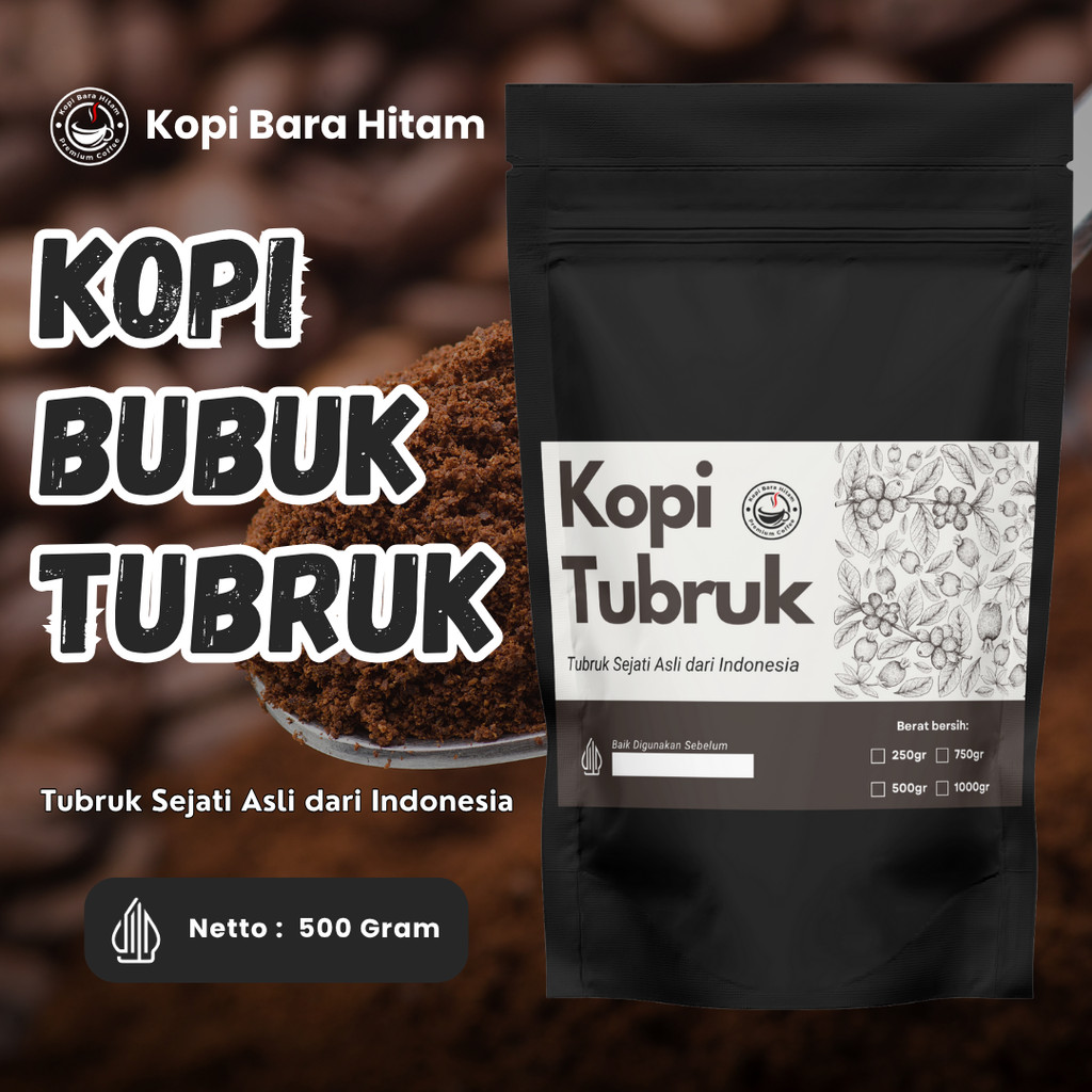 

Kopi Bara Hitam - Bubuk Kopi Tubruk Murni 500 g [ Murah & Berkualitas ] Giling Halus Kualitas Premium