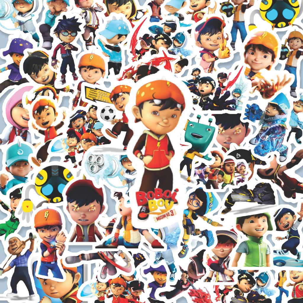 

100PCS Lucu Kartun Boboiboy Stiker Aesthetic Stiker Anti Air Stikers Berperekat Waterproof sticker decal buat Motor Helm Buku Journal Koper Casing HP Laptop Botol Minum Hadiah anak