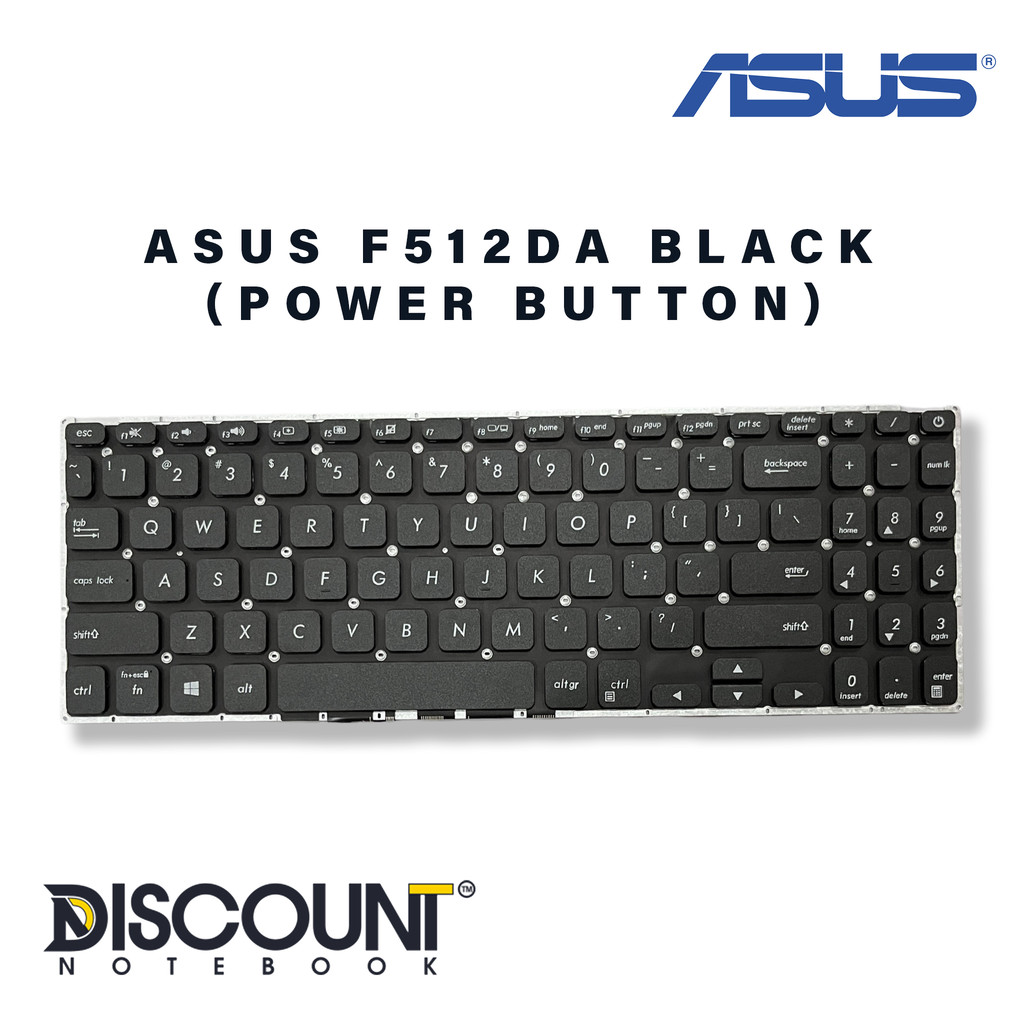 KEYBOARD ASUS F512DA BLACK (POWER BUTTON)