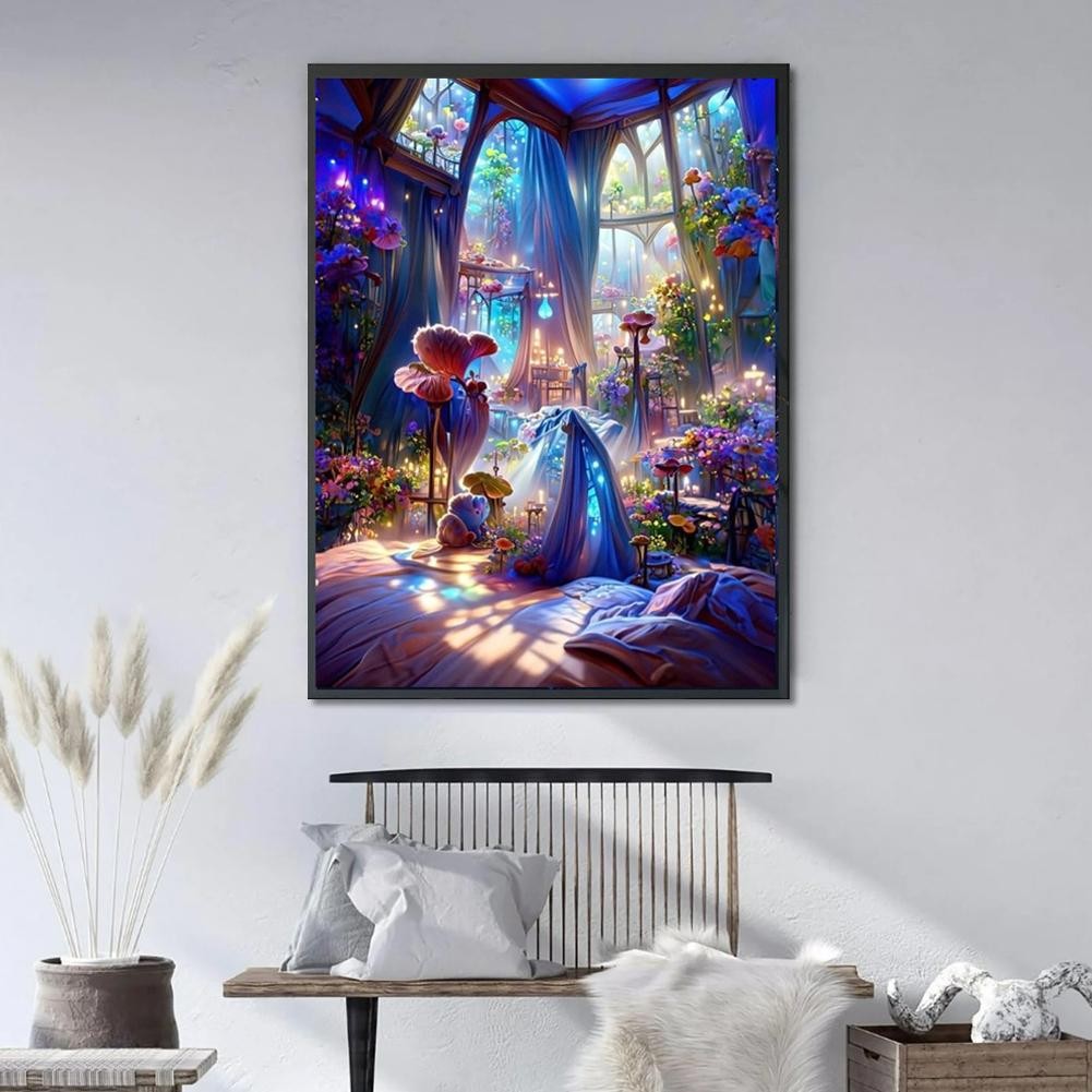 

Fantasy Mushroom House DIY Painting By Numbers Package Paints Wall Acrylic Oil Decoration Painting J0R3