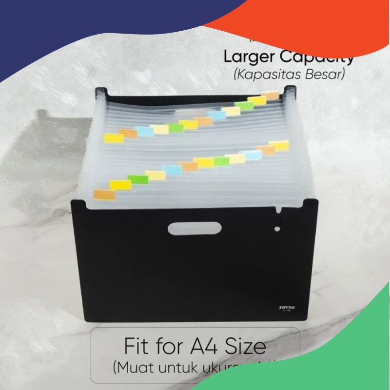 

COD Standing Expanding File A4 Map Harmonika, File Folder Document Organizer JOYKO EF-7A4 25 Pockets SALE