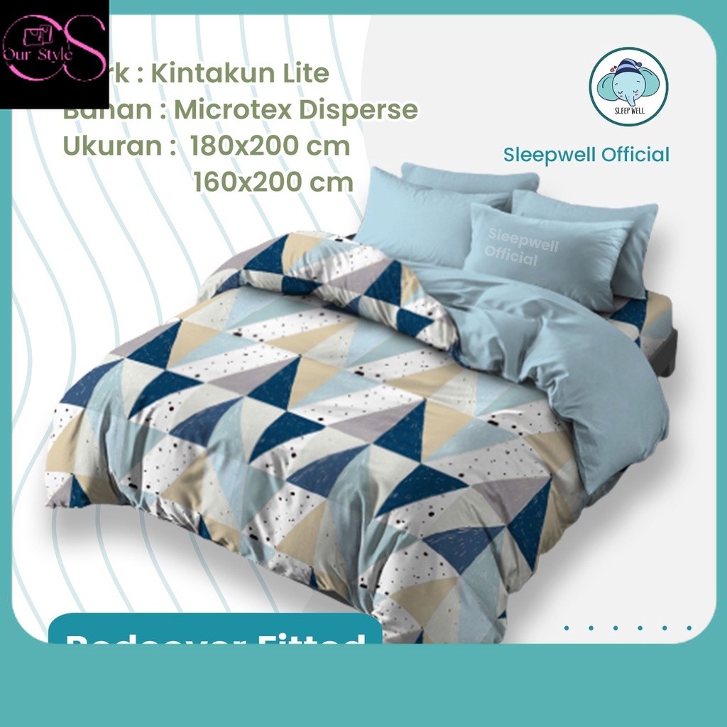 Bedcover Termurah / KINTAKUN LITE Set Bedcover + Sprei Flat 180x200 / 160x200 Tinggi 20 Cm -