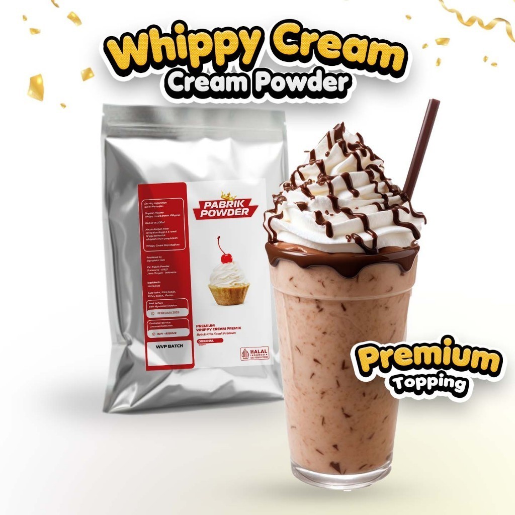 

Premium Whippy Cream Powder Reguler 250 gram, Bubuk Whip Krim