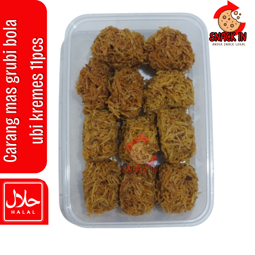 

Carang Mas Grubi Kremes Manis Bola Ubi Manis isi 11pcs kemasan Thinwall snack jadul khas jawa tengah