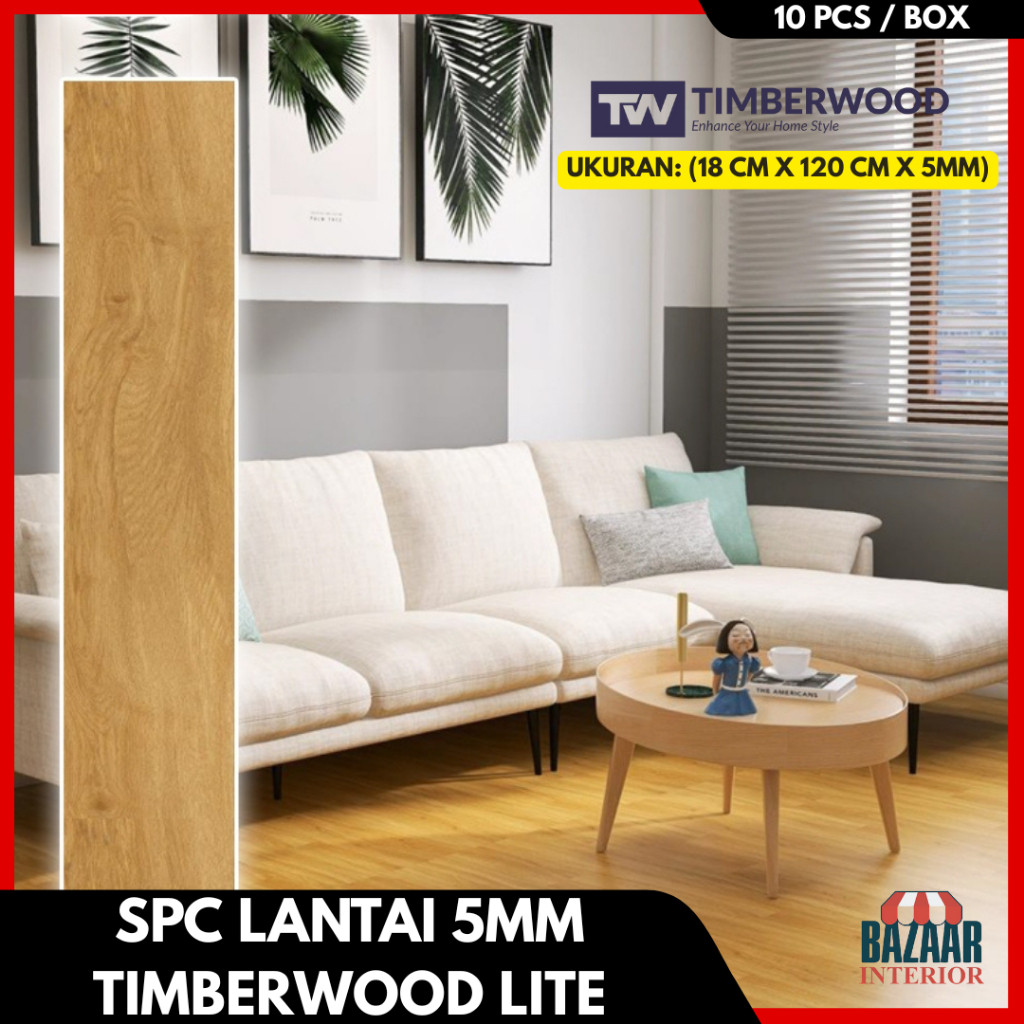 Lantai SPC Timberwood Vinyl Lantai 5mm Great Quality - Timberwood Lite SPC  Box 2,196 m2
