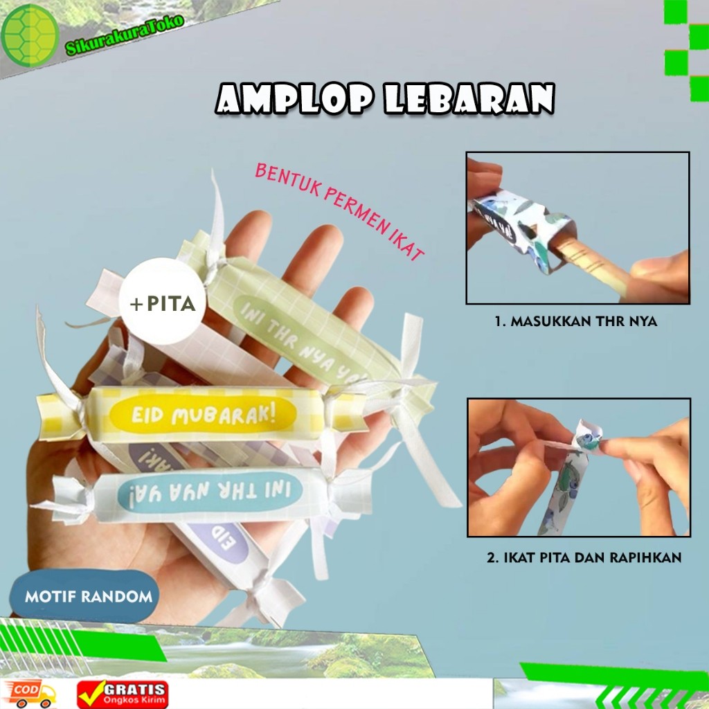 

Amplop Lebaran Permen Ikat Pita kado gulung