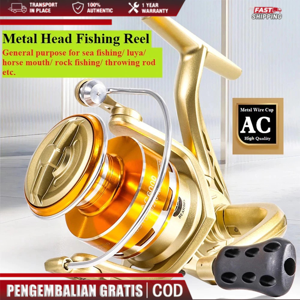 Reel Pancing AC1000 - 7000 10 Kg / Reel Pancing Murah Kuat Power /Gulungan Pancing Ikan Logam Metal 
