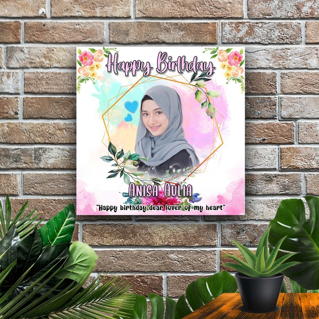 [CUSTOM] 20x20 Cm - Custom Foto Media Papan MDF Siap Pasang Kado Hadiah Ulang Tahun Anniversary Wedd