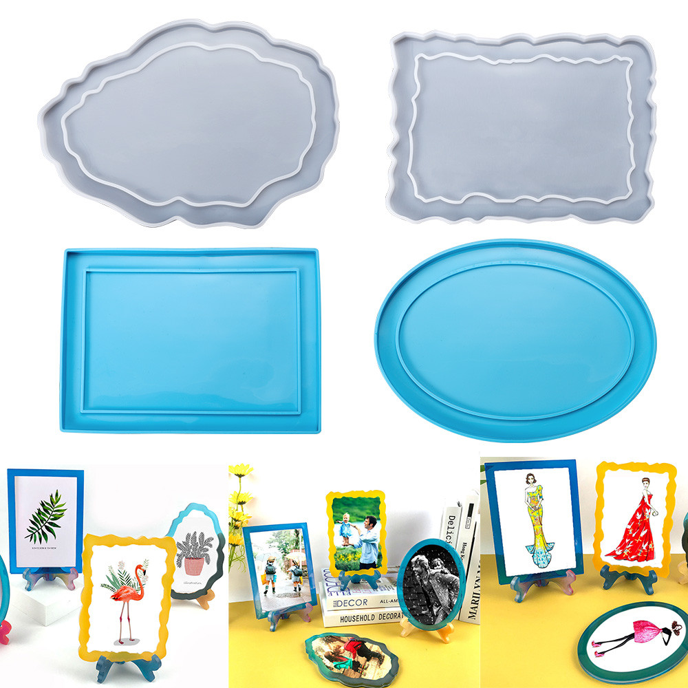 

Rectangle Photo Frame Silicone Mold Oval Shape Ornaments Epoxy Resin Mould for DIY Epoxy Resin Mold Crafts Table Home Decoration