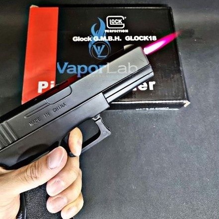 mancis korek api gas bara model pistol glok 18 gun lighter unik murah