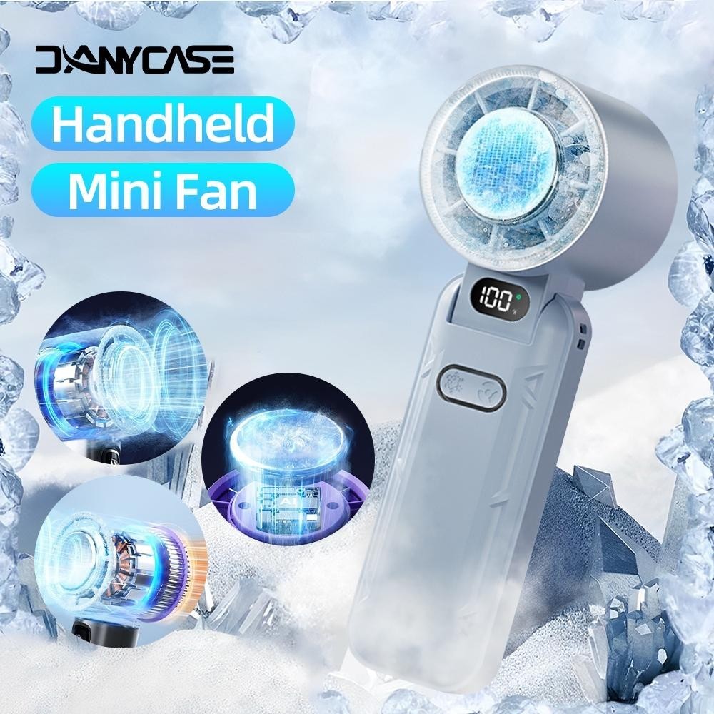 DanyCase 6000 mAh Turbo Jet Mini Fan Rechargeable kipas angin Handheld kipas angin portable Neck Coo