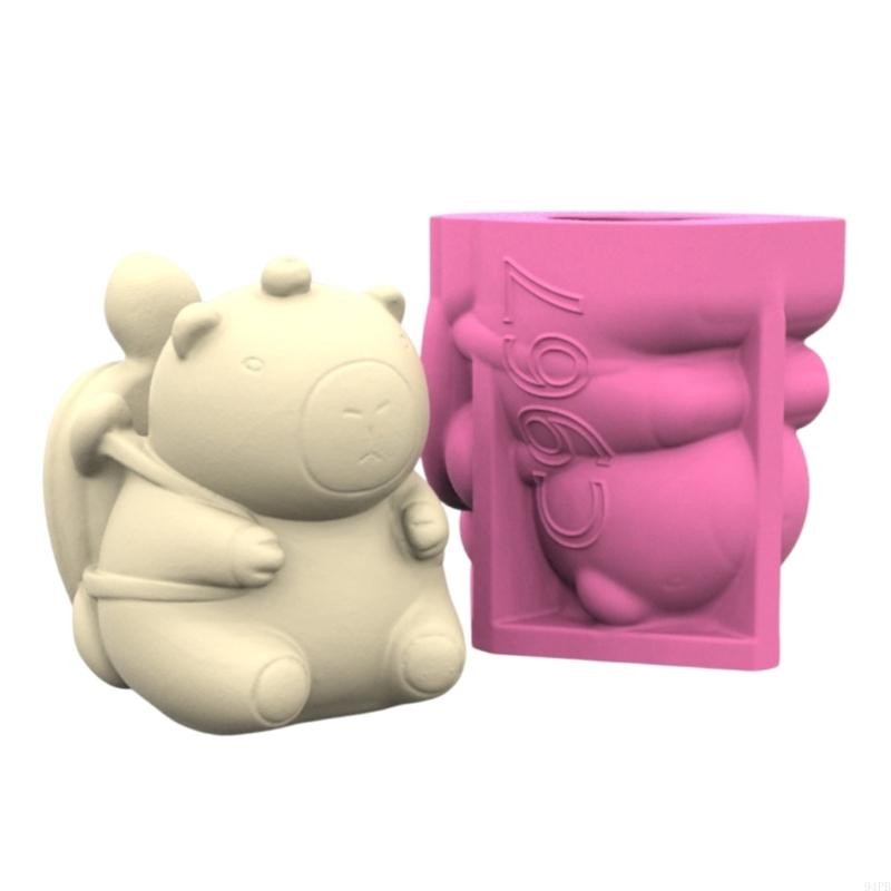 

94PB Silicone Mould Concrete Molds Resin Flower Pots Molds Capybara Perfect for Succulent Vase and Pen Holder Creation