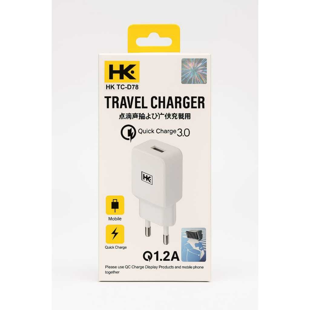 HK Travel Charger cas casan Type-C HK TC-D78 Quick Charger 1.2A original