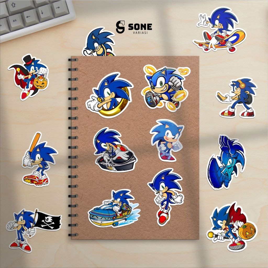 

Sticker Sonic the Hedgehog Aesthetic Paper Vinyl Anti Air Aksesoris Laptop Buku Tumbler