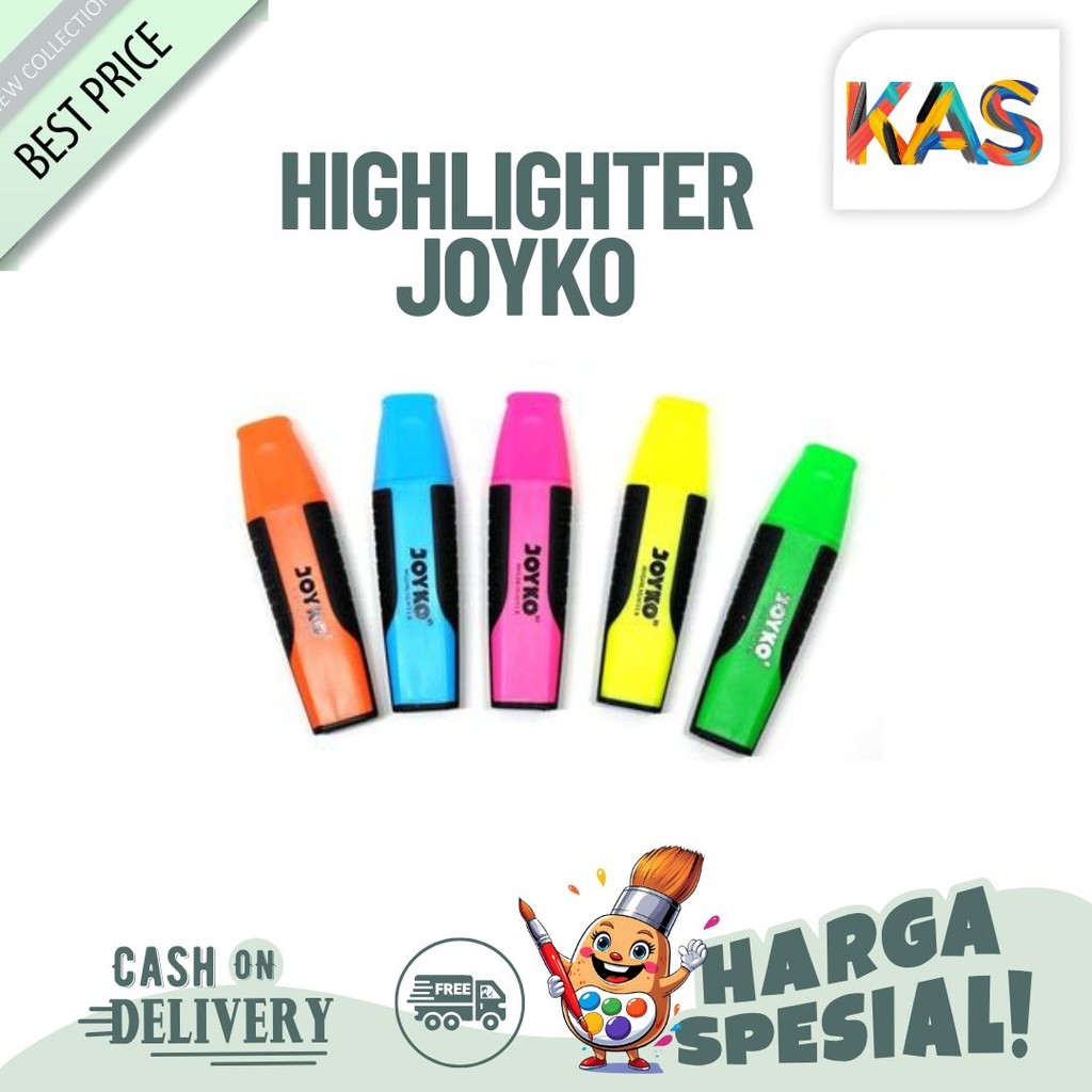 

Highlighter Joyko HL 1-5 Warna Translucent 5 Warna Satuan