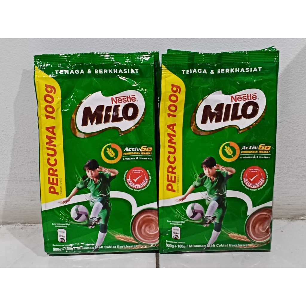 

MILO Activ-Go Bubuk Malt Coklat Malaysia 1kg / 900gr+100gr Ori