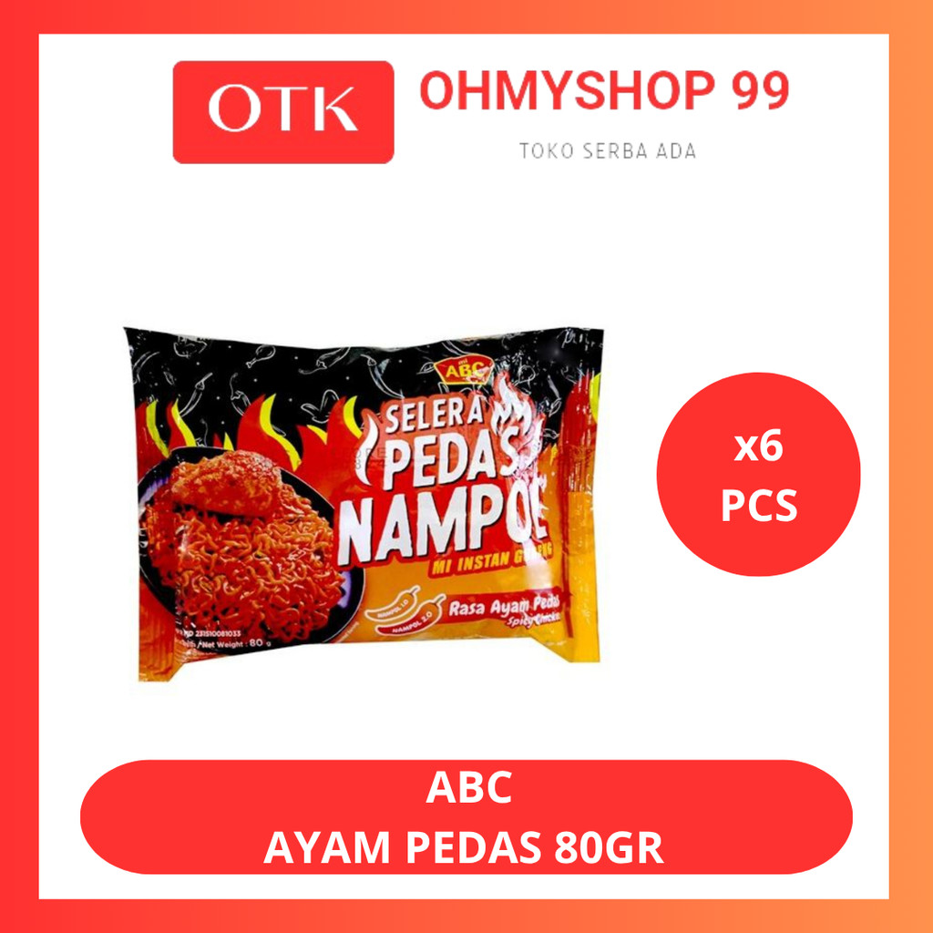 

ABC Mie Instan Selera Pedas Nampol 6x80gr
