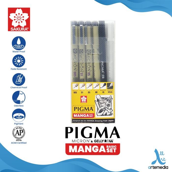 

Drawing Pen Sakura Pigma Micron Manga Basic Set Pulpen Gambar - MANGA BASIC Terlaris