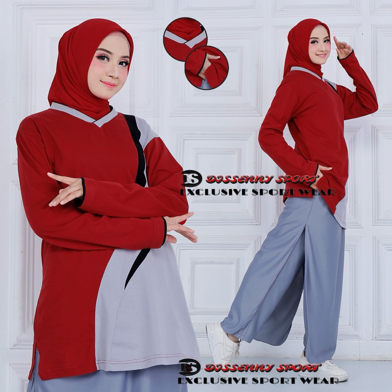 Cuci Gudang  Terbaru Setelan Treining Olahraga Rocela Muslimah syar'i // Stelan Baju Olahraga Rok Ce