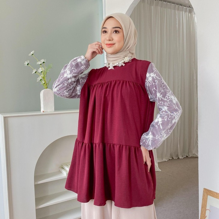 Gamaleea - Liliana Tunik / Atasan Wanita / Brukat / Busui Friendly
