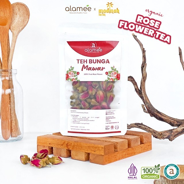 

Teh Bunga Mawar Rose Flower Kemasan Toples Flower Tea Organik Kering Dried Alami 10gr madinah