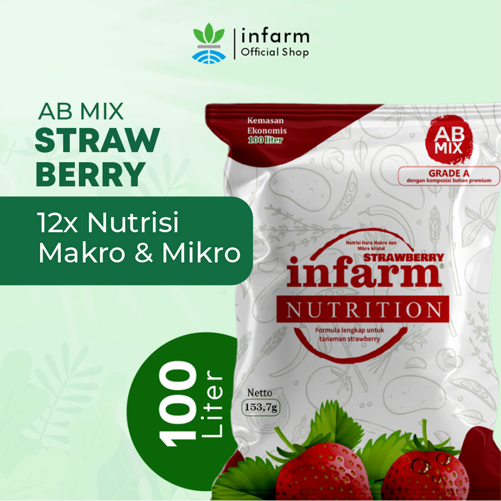 INFARM - Nutrisi Tanaman AB Mix Strawberry 100 Liter  Pupuk untuk hidroponik dan Tanah, Pupuk Buah L