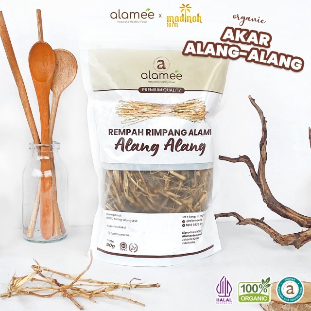 

ALAMEE Alang Alang Akar Rempah Cogon Grass Rempah Rimpang Organik Alami Bumbu Seasoning Masakan 50gr madinah