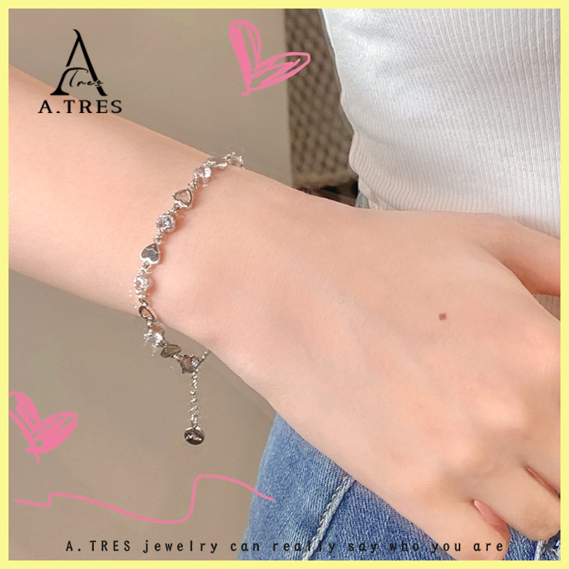 A.TRES Gelang Anti Karat Gelang Kapel Sama Pacar Gelang Cewek Aesthetic Gelang Tali Bracelet Aesthet