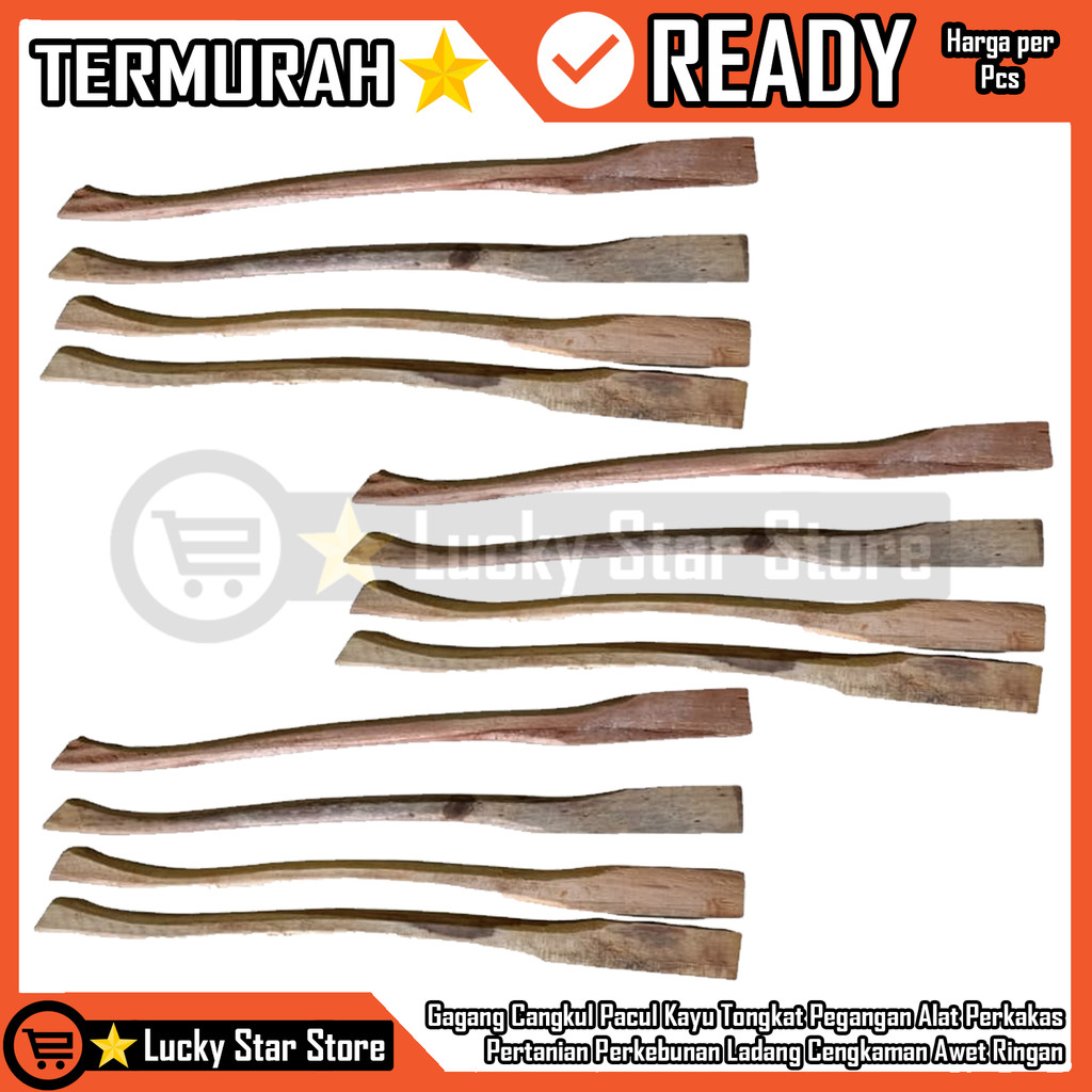 Gagang Cangkul Pacul Kayu Pegangan Tongkat Perlengkapan Kebun Ladang Serat Lurus Kuat Nyaman Tangan 