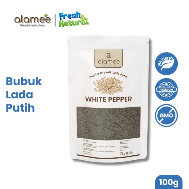 

ALAMEE Lada Putih Bubuk White Pepper Powder Merica Whitepepper Bumbu Dapur Tanpa Campuran 100g fresh and natural