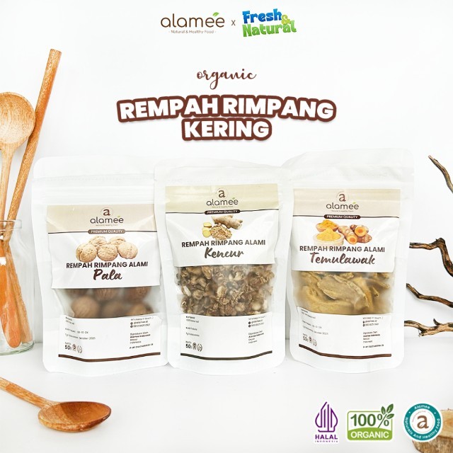 

ALAMEE Bumbu Dapur Rempah Kering 50gr Temulawak Jahe Kapulaga Ketumbar Lengkuas Kayu Manis Cengkeh freshandnatural