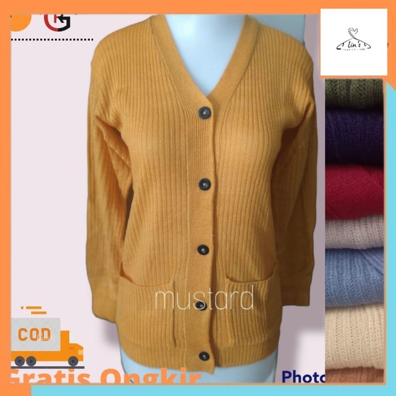 Cardigan Murah CARDIGAN MERISSA / CARDIGAN OVERSIZE KANCING 5 SAKU / CARDIGAN PANJANG PREMIUMKorean 