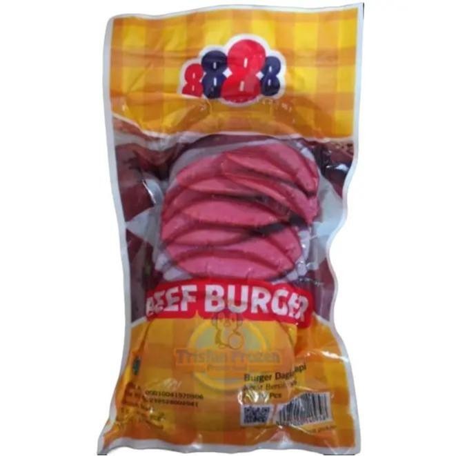 

BEEF BURGER / DAGING BURGER 8888 ISI 10 PCS - FROZEN FOOD