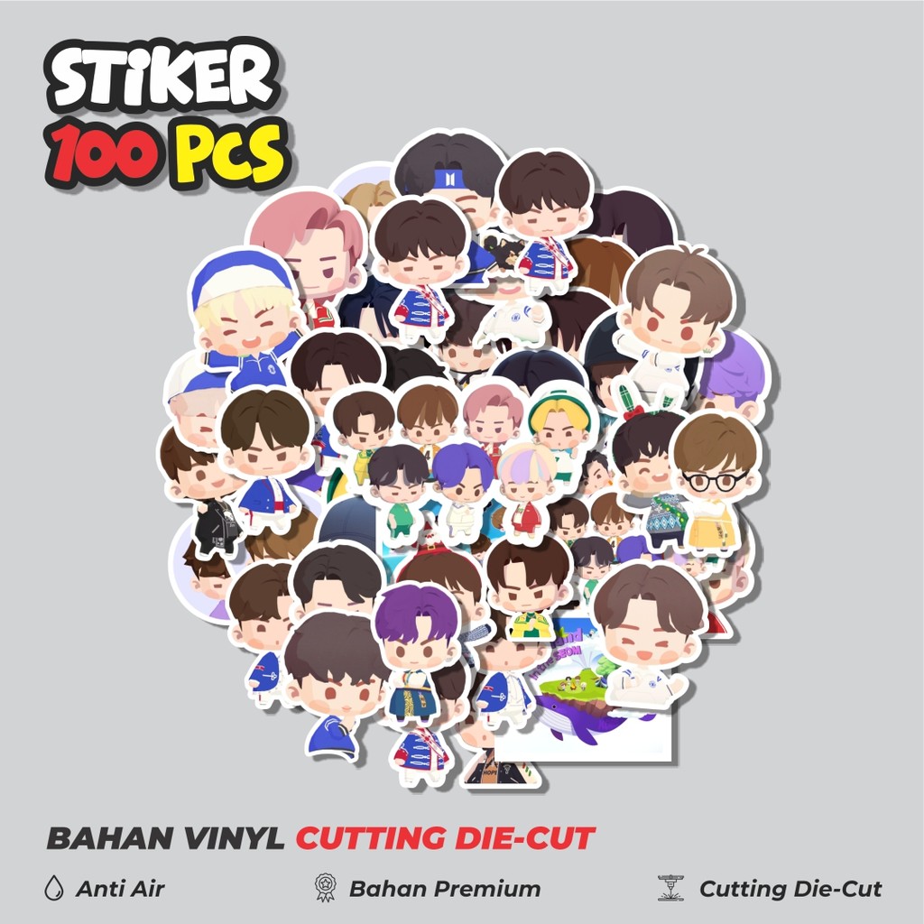 

Terbaru! 50 pcs Stiker Boy Band Korea BTS Cartoon/Kartun Dekorasi Lucu Kreatif untuk Notebook, Skateboard, HP