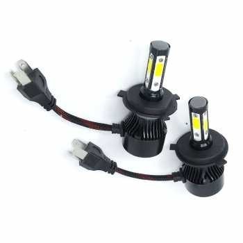 ORIGINAL 4 SISI LED COB LAMPU LED MOBIL H4 H11 SUPER TERANG 2 PCS - H4