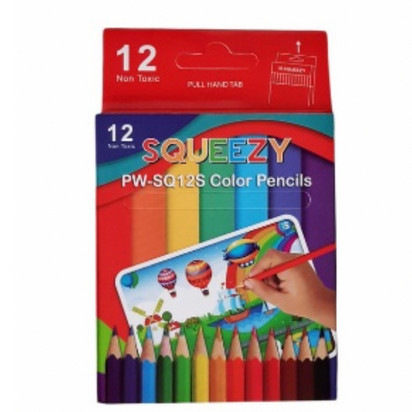 

PENSIL WARNA PENDEK SQUEEZY PW-SQ12S isi 12 TAKASIMURA STORE