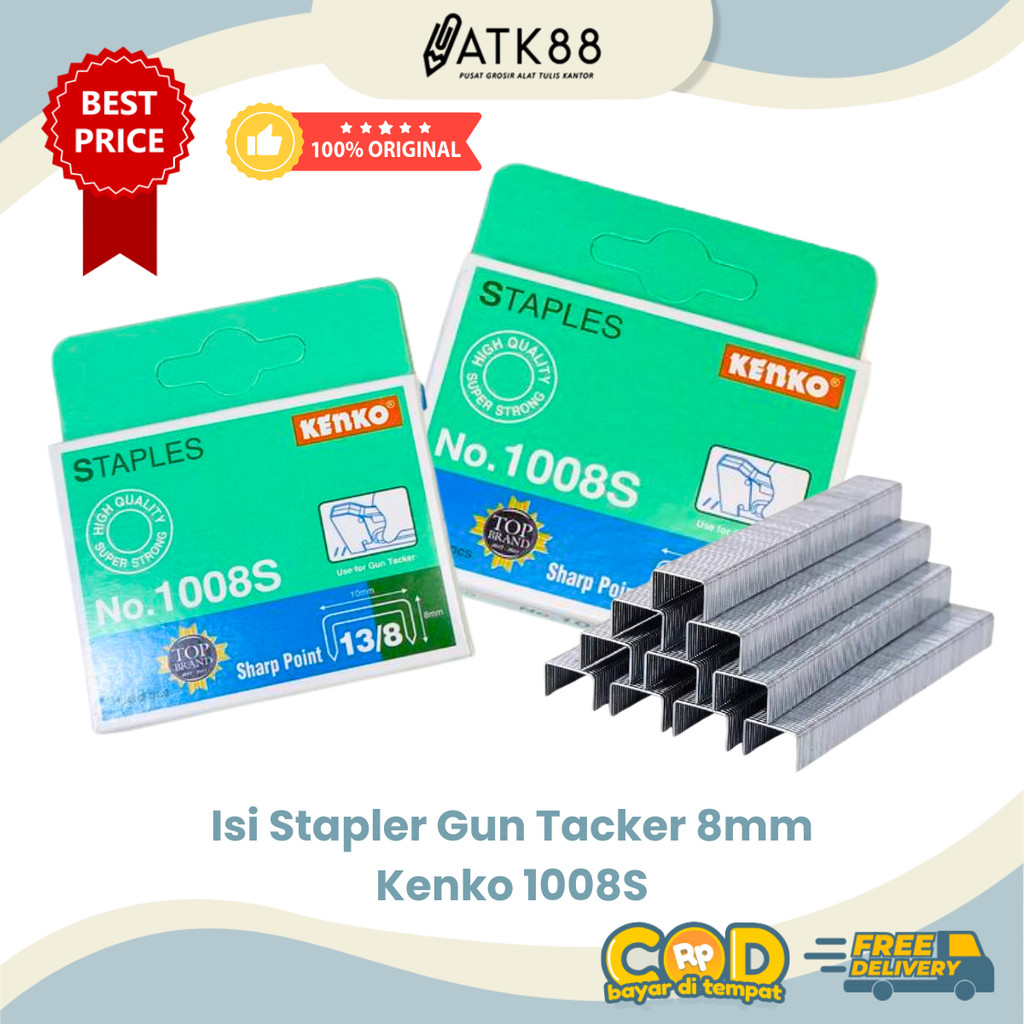 

[ATK88] Isi Staples Gun Tacker 13/8 Kenko 8mm 1008S - Refill Stapler Hekter Tembak