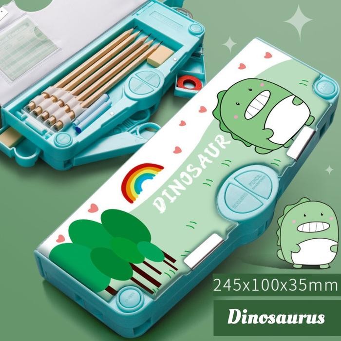 

TERLARIS~[ Mall 2547] Kotak Pensil Korea Minimalis Pencil Case Aesthetic Tempat Pensil Box Plastik - Dinosaurus