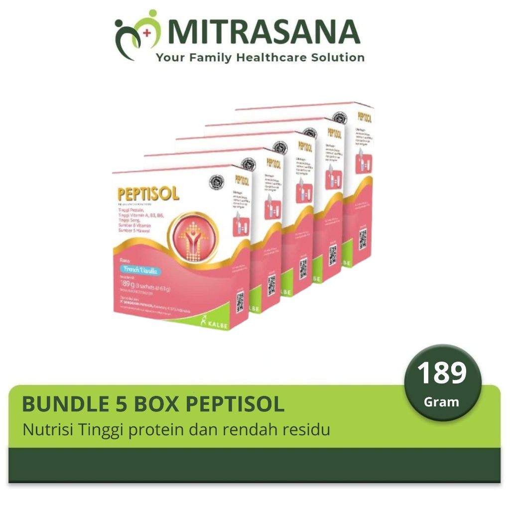 

Bundle 5 Box Peptisol - Nutrisi Tinggi Protein Rendah Residu