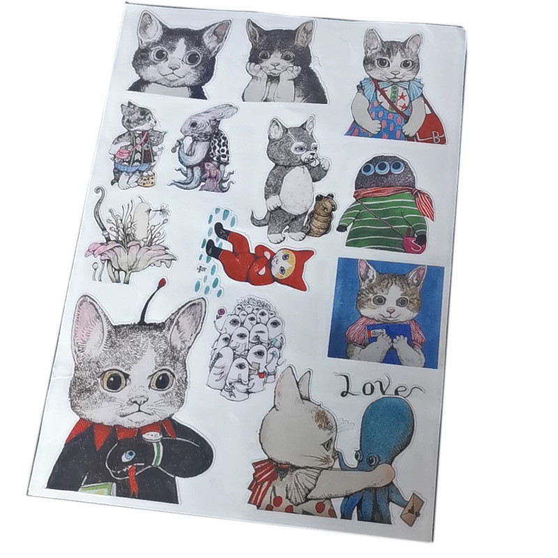 

Yuko Higuchi Cute Cat Stickers Waterproof Funny Cartoon Animal Phone Case Luggage Fridge Kids Toy Personality Wall Sticker