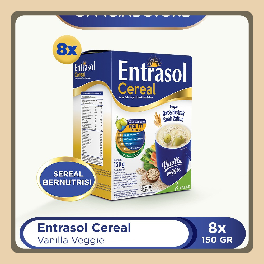 

8 Pack Entrasol Cereal Vanilla Veggie (5 Sachet @30gr)