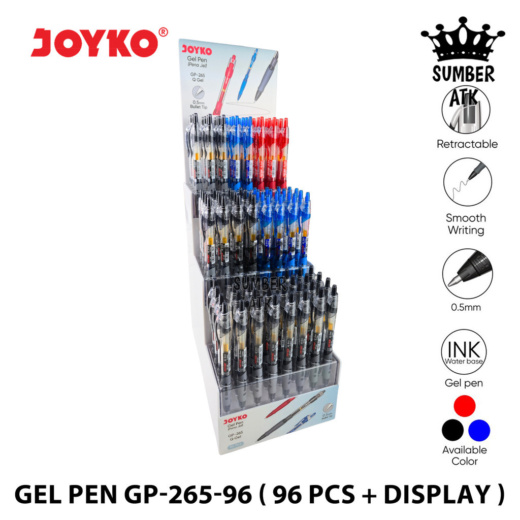 

Gel Pen GP-265-96 Pulpen Pena JoykoD 96 PCS DISPLAY STAND Q4 Semi Needle Tip Gel 0.5 mm