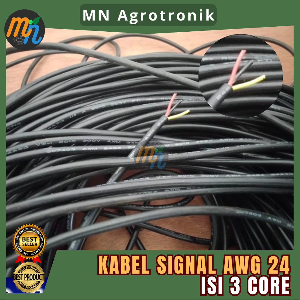 Kabel signal AWG 24 AWG24 isi 3 core sensor Per meter - PERMETER