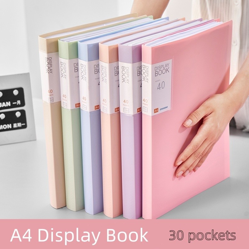 

30 Pockets Display Book / Map File Dokumen A4 30 Halaman Warna Pastel