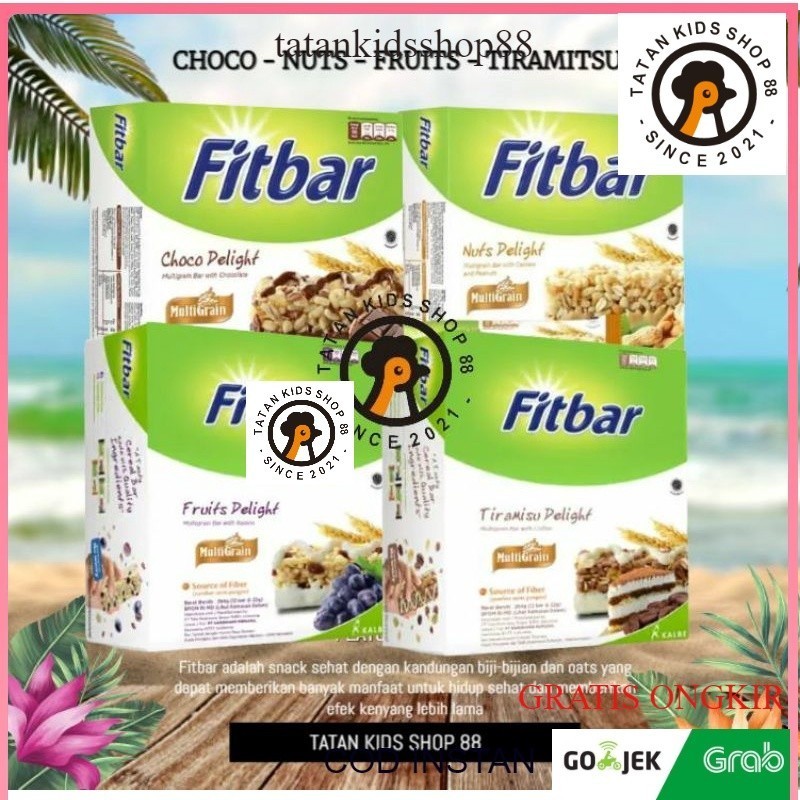 

NEW Fitbar 1 Box Isi 12pcs Coklat Fruits Delight Tiramisu Distributor Cemilan Sehat Diet PREMIUM