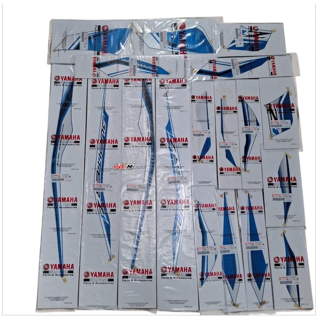 1DY-WF070-60 STRIPING STIKER GRAPHIC FULL SET FULL BODY YAMAHA JUPITER Z1 WARNA BIRU PUTIH ASLI YAMA