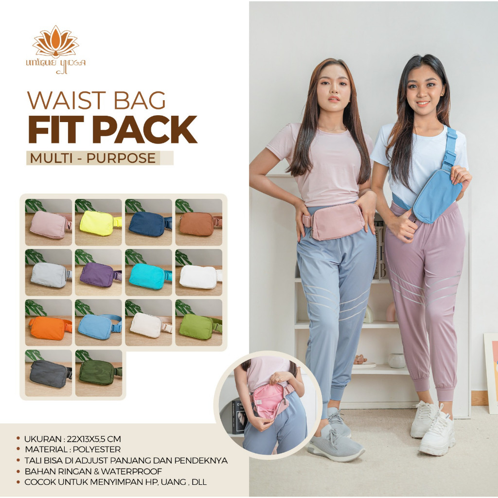 Waist Bag Murah / Waist Bag Fit Pack / Waist Bag / Waist Bag Sporty / Tas Pinggang Olahraga / Tas Pi