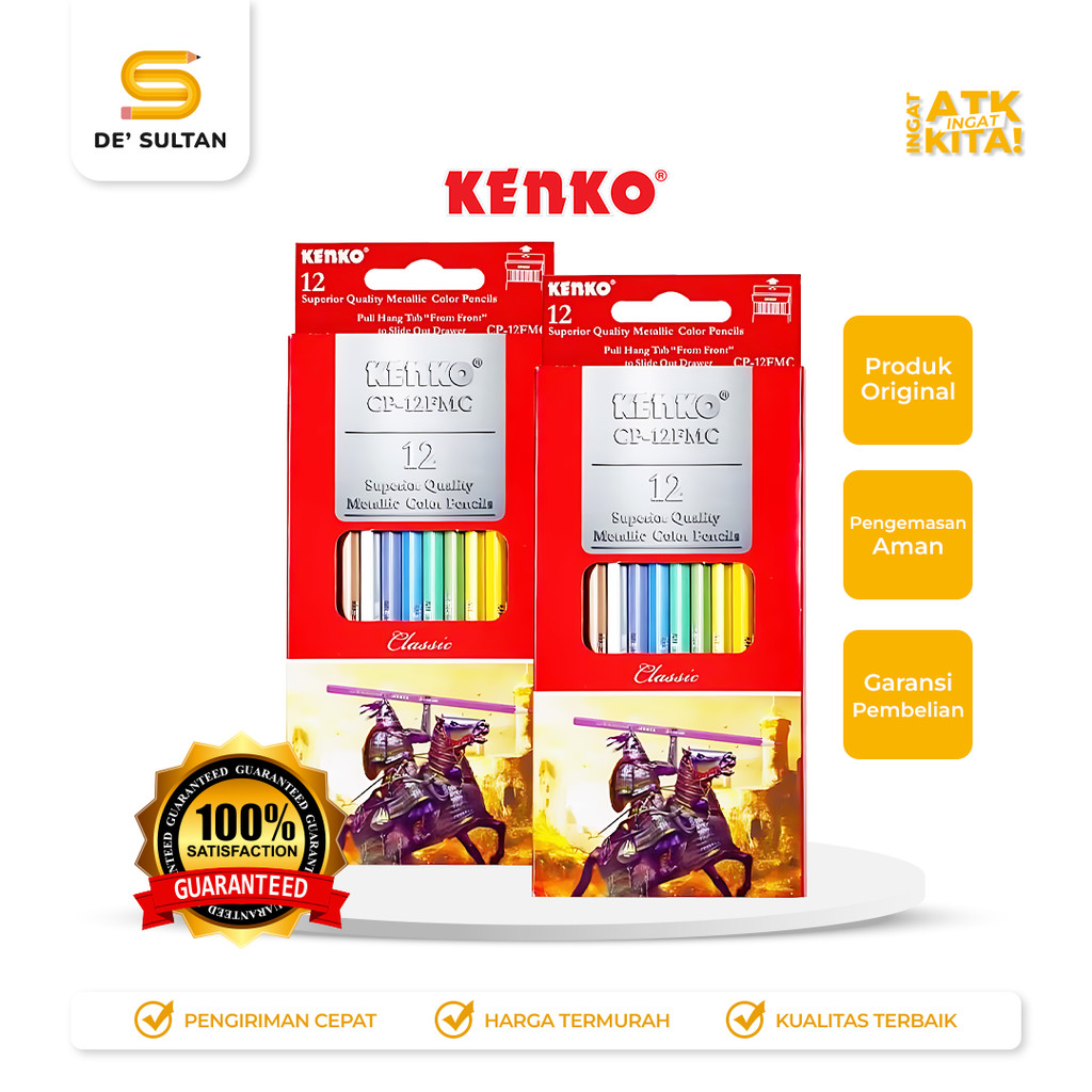 

KENKO 12 PENSIL WARNA METALIK/ METALLIC COLOR PENCIL CP-12FMC (1SET)