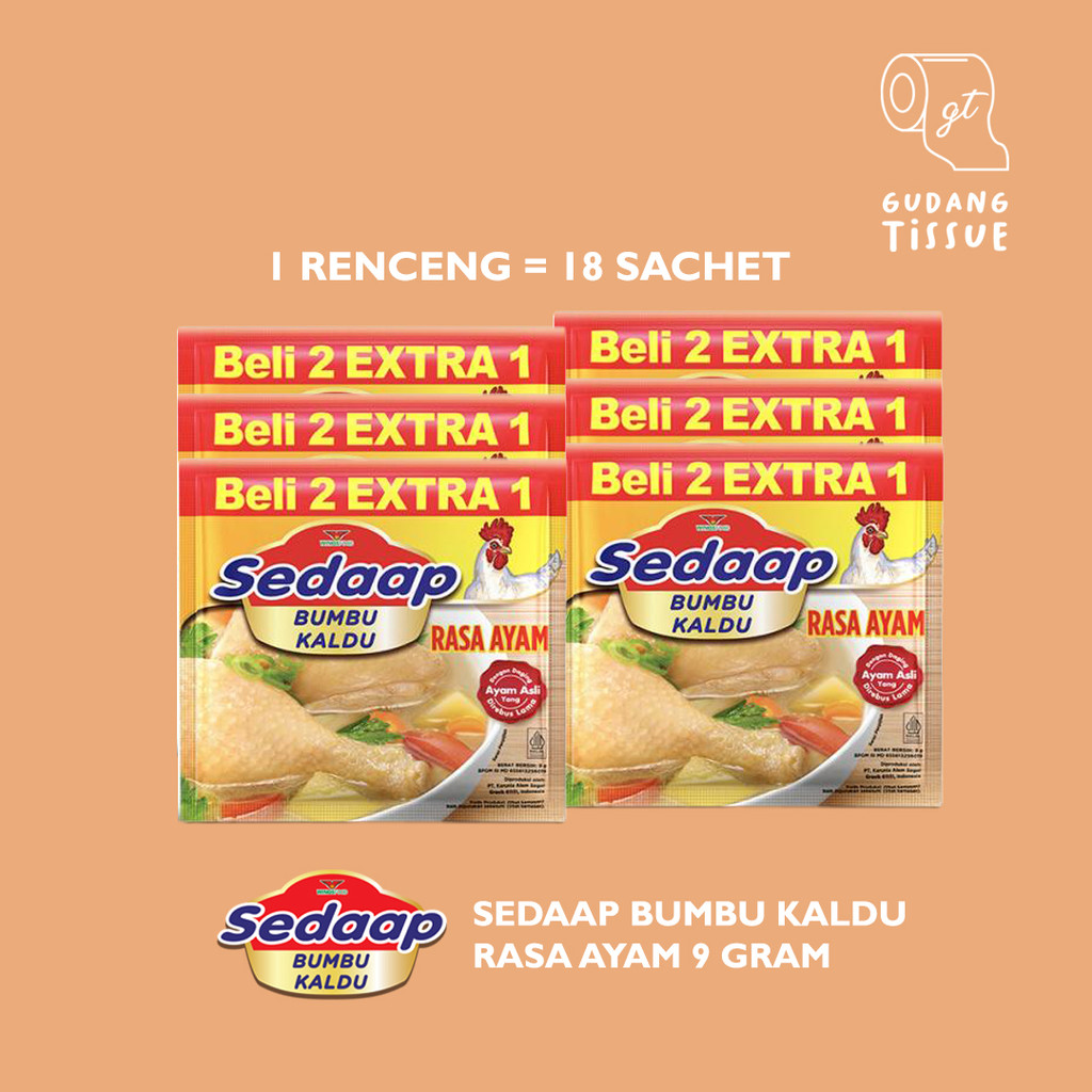 

Sedaap Bumbu Kaldu Rasa Ayam - 1 Renceng / 18 Sachet