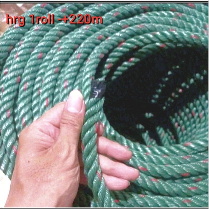 

Tali Tambang 18mm Hijau Bintik Merah Roll -+220meter
